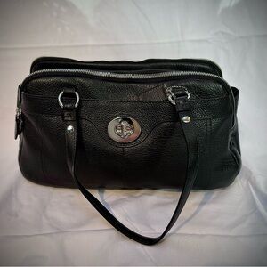 Coach Penelope Black Pebbled Leather Satchel Shoulder Bag